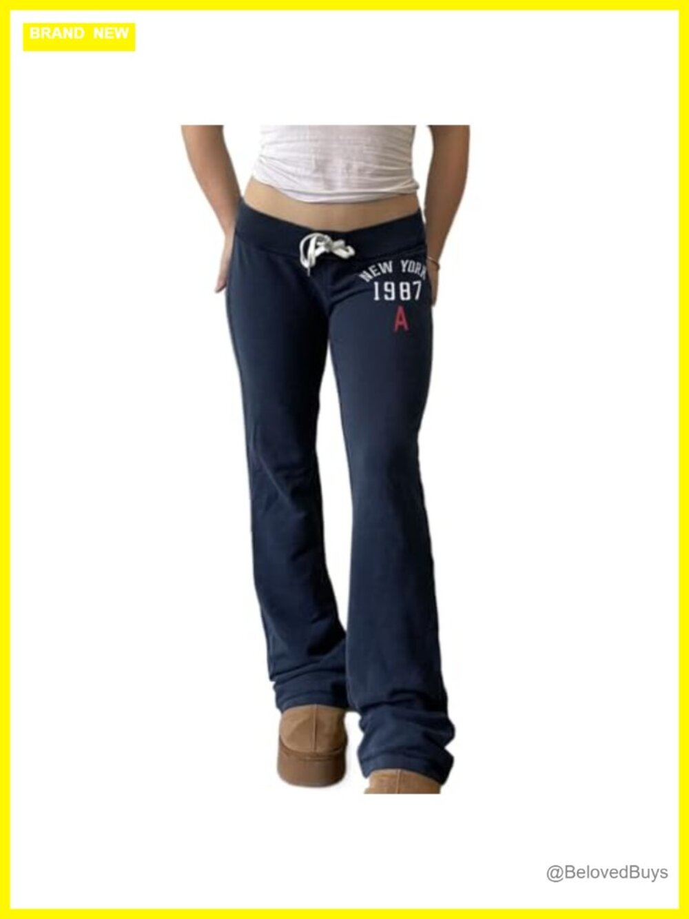 Low Rise Sweatpants Women Baggy Wide Leg Drawstring Y2K Streetwear